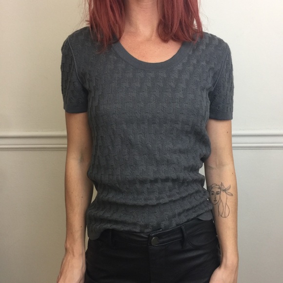 Giorgio Armani Tops - Giorgio Armani Grey Wool Sweater Blouse Shirt